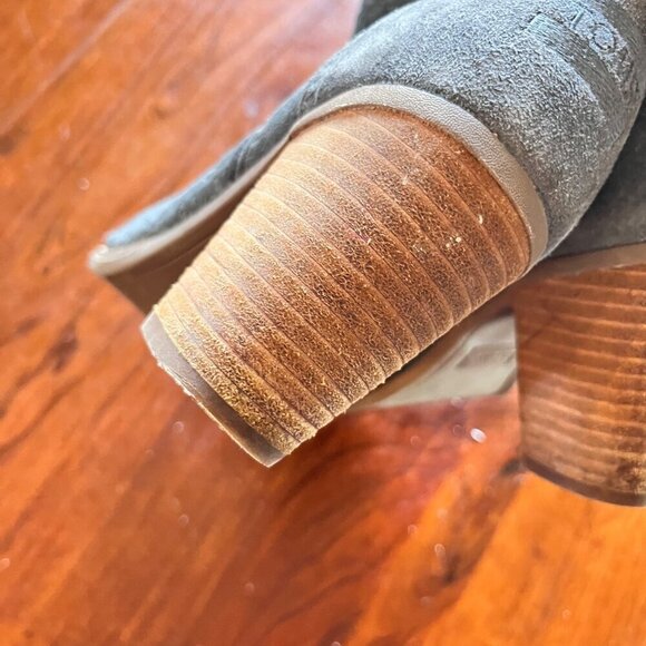 TOMS Women's Black Suede‎ Floral Open-Toe Booties Size 7.5 - Picture 7 of 9